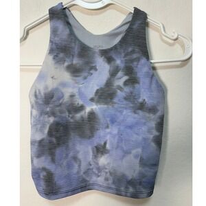 Athleta Girl Tie Dye Athletic Crop Tank Top M 8/10 Blue White Black